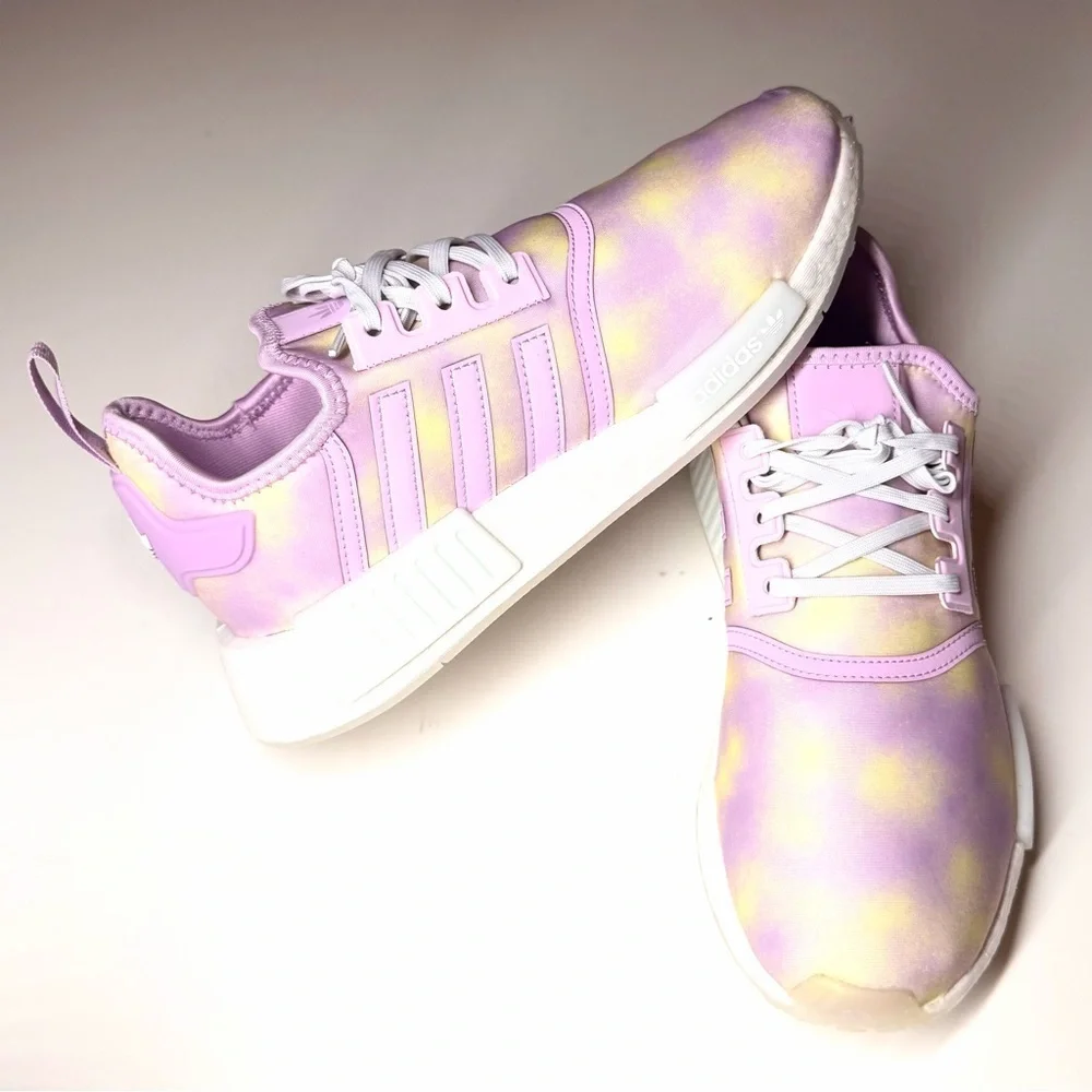 Adidas Youth NMD R1 Bliss Lilac Pink & Yellow Athletic Sneaker Size- 6.5